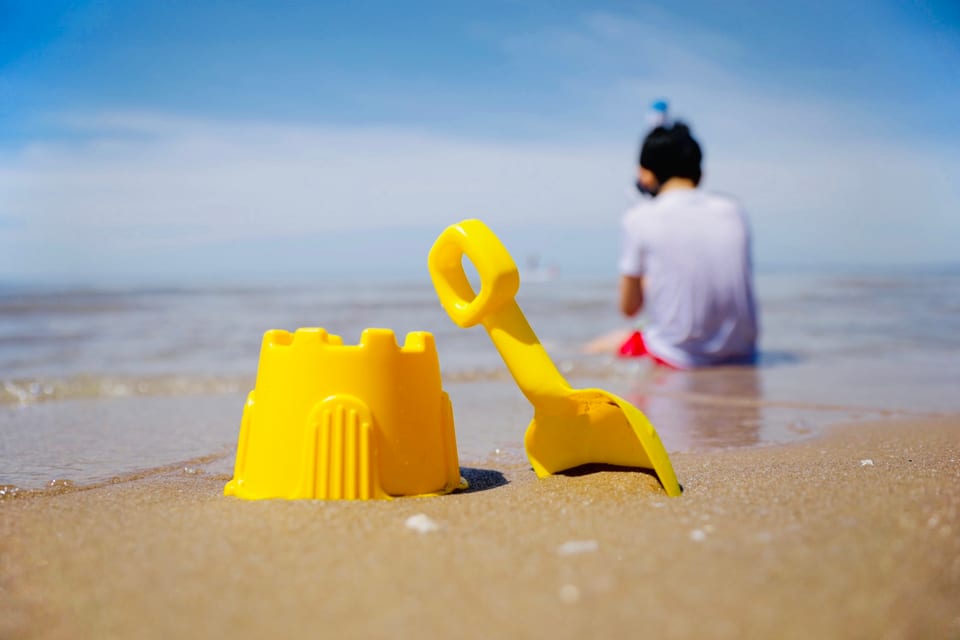 A sandcastle built on the beach
