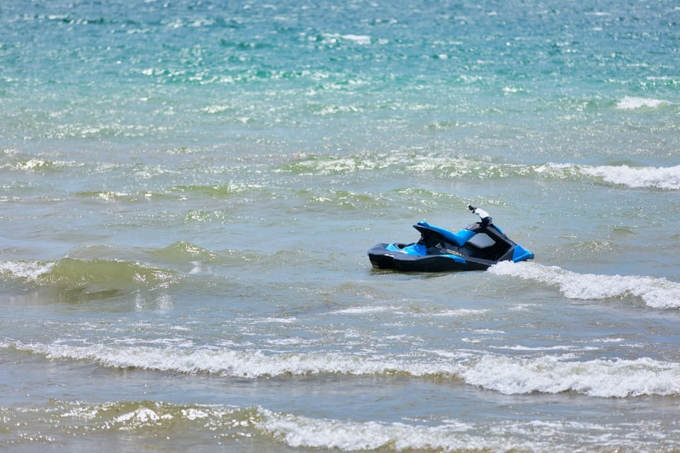 Sea-Doo cutting through waves at Long Beach