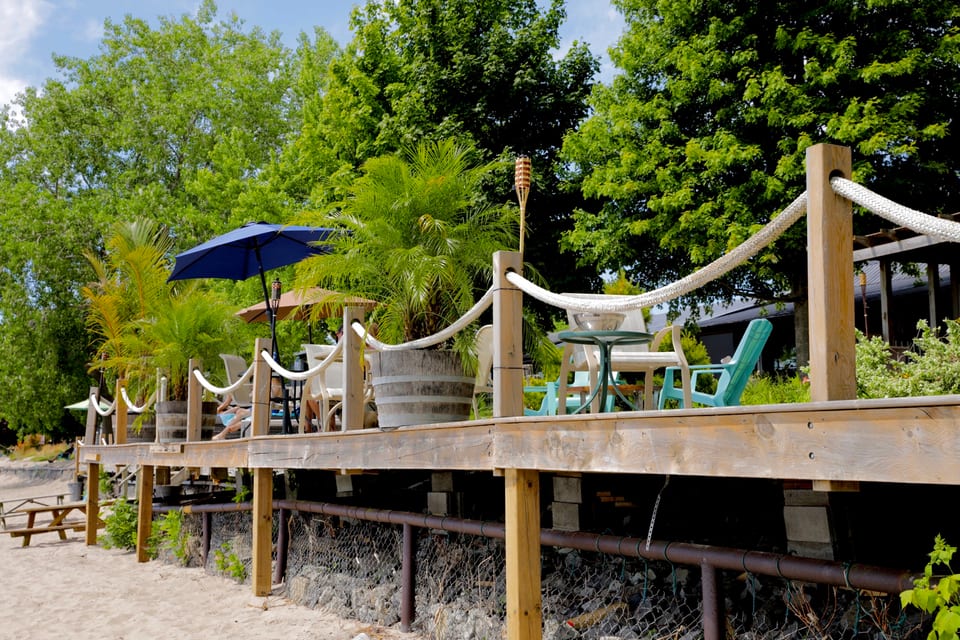 A deck at Long Beach Resort