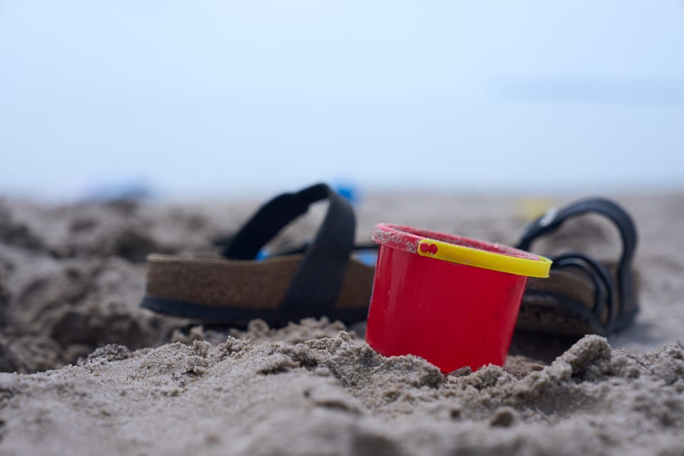 Beach toys in the sand
