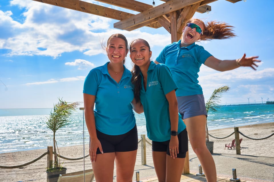 Long Beach Resort seasonal staff on the beach